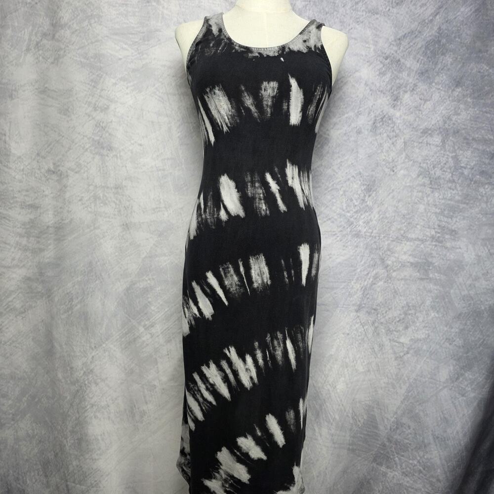 Saturday Sunday Dress Womens XS Black Tie Dye Tank Midi Anthropologie Boho Chic